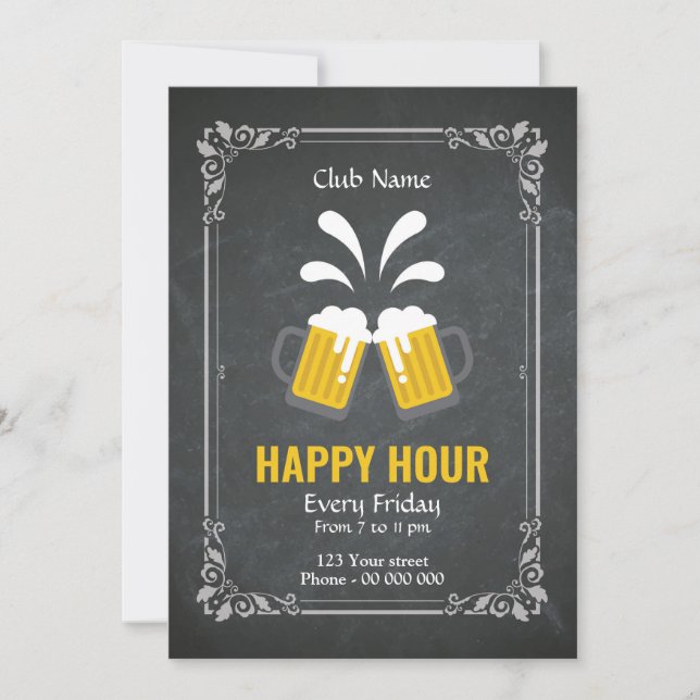 Invitation Happy Hour Party Flyer Modèle (Devant)