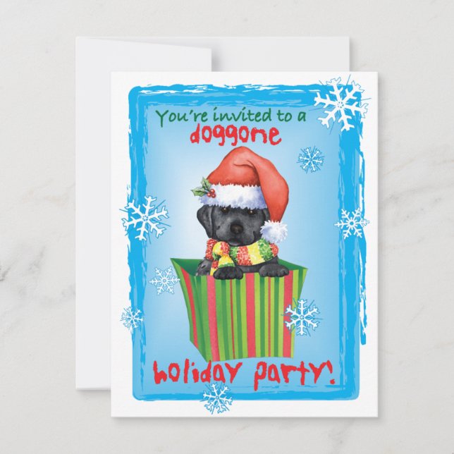 Invitation Happy Howlidays Black Lab (Devant)