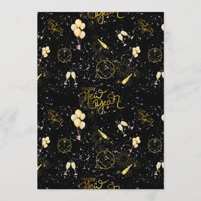 Invitation Happy New Year 2026 Seamless Pattern (Devant)