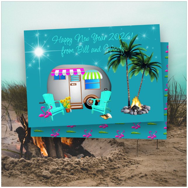 Invitation Happy New Year Camping Greeting Card (Créateur téléchargé)