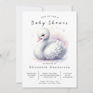 Invitation Happy Online Swan Baby shower