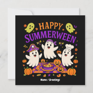 Invitation Happy Summerween Halloween Fantôme d'été Éffrayant