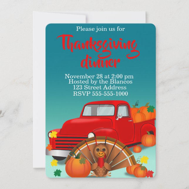 Invitation Happy Thanksgiving (Devant)