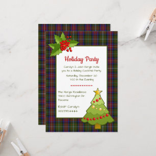 Invitation Hargis Tartan Plaid fête de Noël
