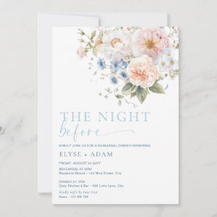 Invitation Hargrove Blue Floral Dîner de répétition