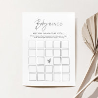 HARLOW Minimaliste Baby shower Bingo Game Card
