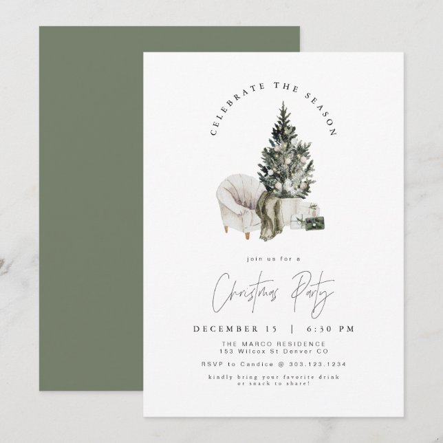 Invitation HARLOW Moderne Secret Père Noël Invitatiatiatiatia (Devant / Derrière)