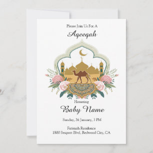 Invitation Harmonie chameau et mosquée