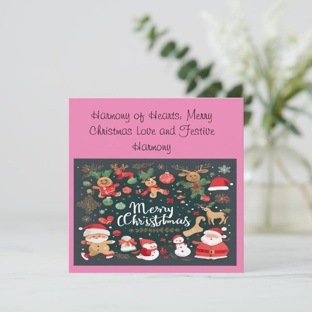 Invitation Harmonie des coeurs : Joyeux Noël Amour Festive (Debout devant)