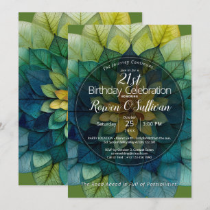 Invitation Harmonie Verdoyante Mandala de Feuilles