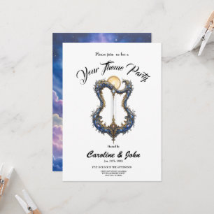 Invitation Harpe céleste au clair de lune – Art de fantasy co