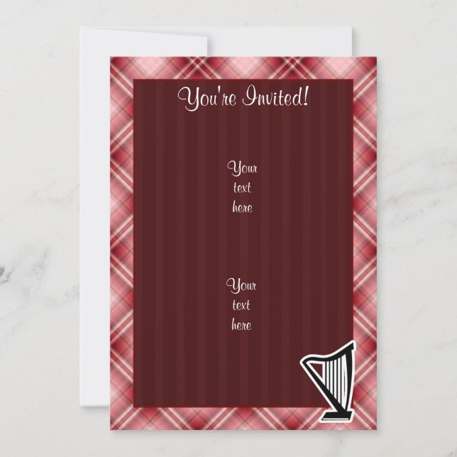 Invitation Harpe rouge de plaid (Devant)