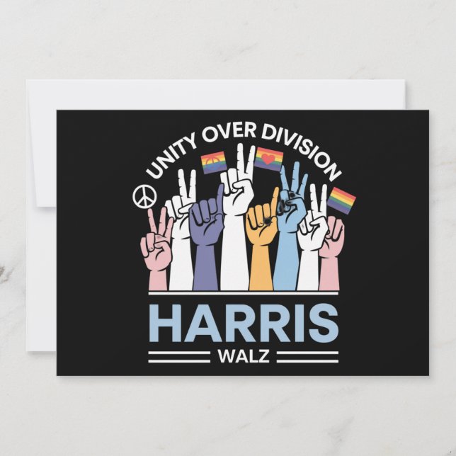 Invitation Harris Walz Waltz 2024 Unité sur division (Devant)