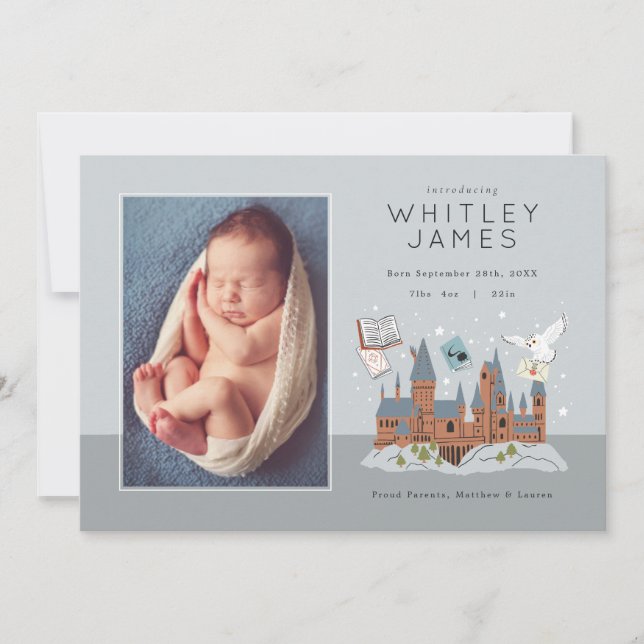 Invitation Harry Potter | Annonce de naissance du château de  (Devant)