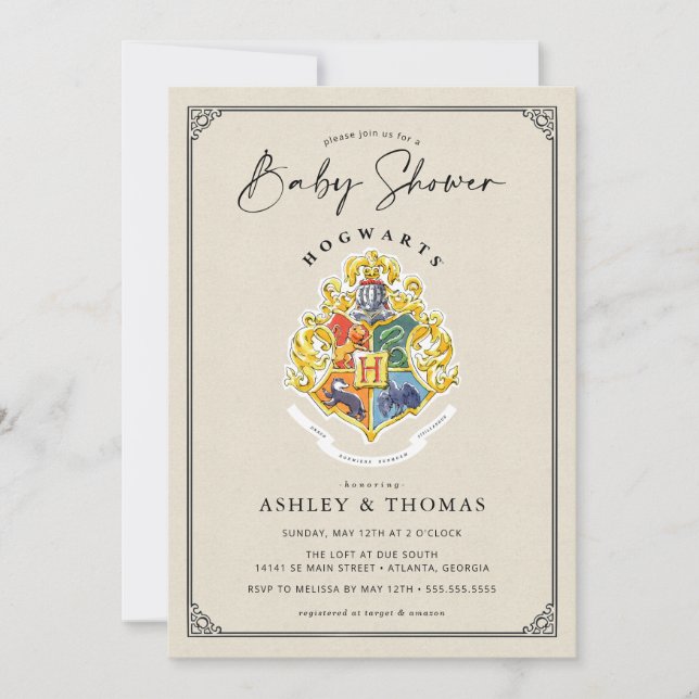 Invitation Harry Potter | Baby shower Cimier de Poudlard (Devant)