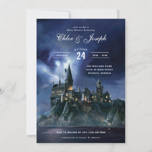 Invitation Harry Potter   baby shower du château de Hogwarts 