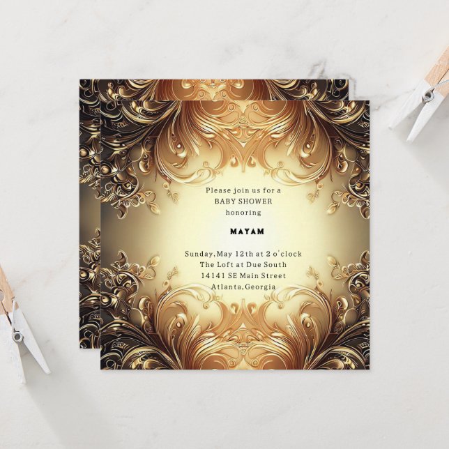 Invitation Harry Potter | Baby shower du château de Hogwarts (Devant/Arrière en situation)