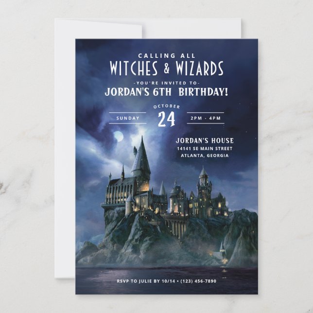 Invitation Harry Potter | Dark Hogwarts Castle Anniversaire (Devant)