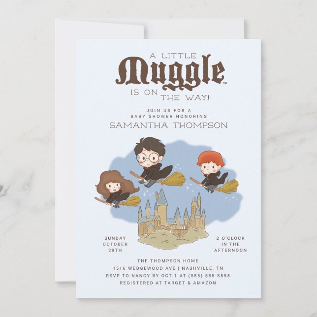 Invitation Harry Potter | Fête de Naissance Muggle (Devant)