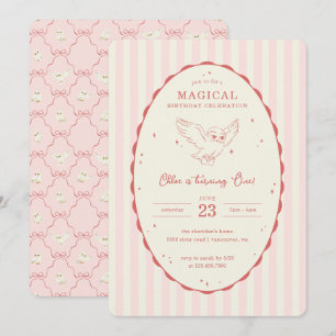 Invitation Harry Potter Hedwig Rose Anniversaire Magique