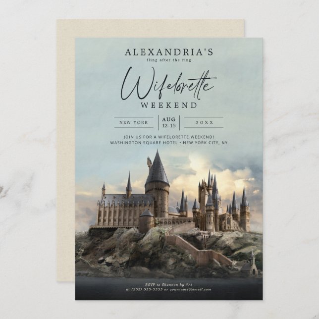 Invitation Harry Potter | Soirée Fille avant le Mariage (Devant / Derrière)