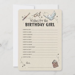 Invitation Harry Potter - Vœux pour la fille qui fête son ann