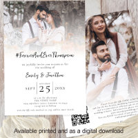 Hashtag Forever Name 2 Photo Overlay QR Mariage