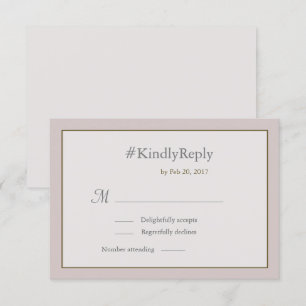 Invitation Hashtag personnalisées mariage en or rose pâle RSV