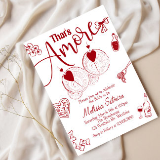 Invitation hat’s Amore Bridal Shower Invitation, Italian Them