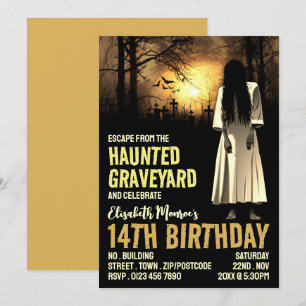 Invitation Hauné Graveyard Thème Escape Room Anniversaire