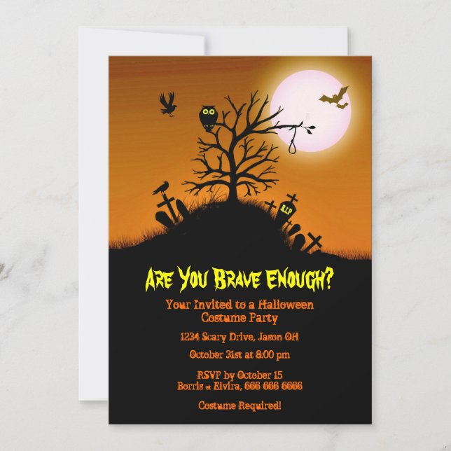 Invitation Hauned Grave Yard Halloween Party (Devant)