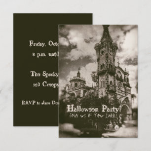 Invitation Haunted Church Éffrayant Halloween
