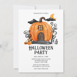 Invitation Haunted Citrouille House Halloween Party
