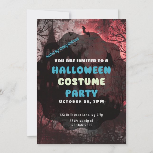 Invitation Haunted House Ghosts Jack-O' Lantern Halloween (Devant)