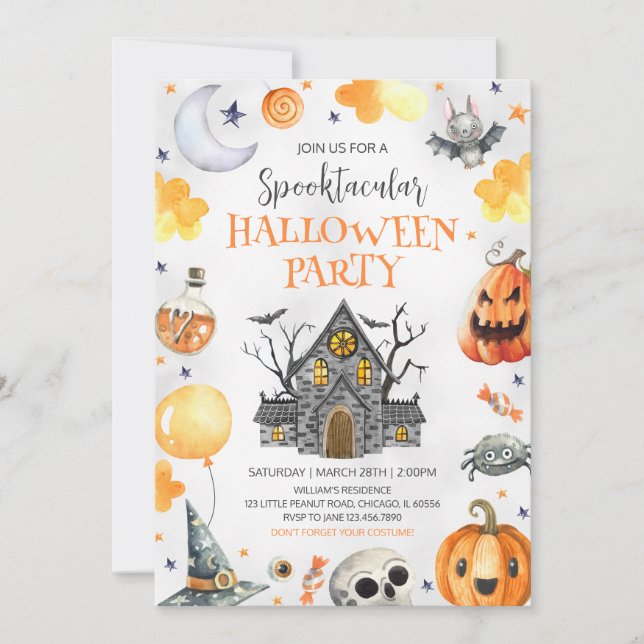 Invitation Haunted House Halloween Party (Devant)