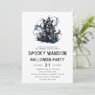 Invitation Haunted Mansion Bash : Halloween élégant
