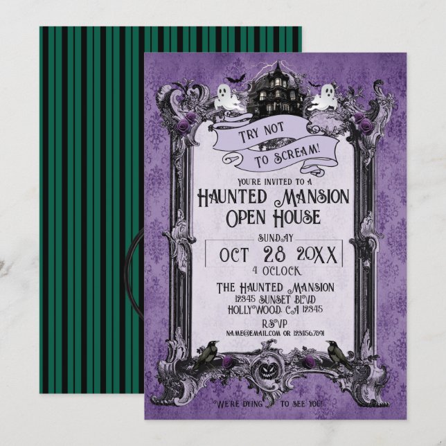 Invitation Haunted Mansion Open House (Détacheur D'Image Préc (Devant / Derrière)