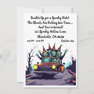Invitation Haunted Road Trip Halloween