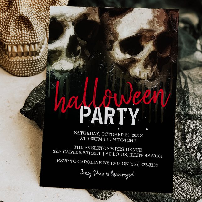 Invitation Haunting Skull affronte la fête d'Halloween (Créateur téléchargé)