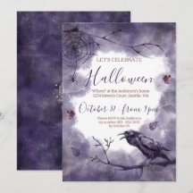 Hauntingly Beauty Purple Raven Halloween Party