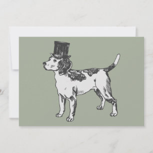 Invitation haut chapeau chien beagle ironique