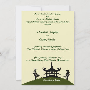 Invitation Haut de la colline verte japonaise 5x7