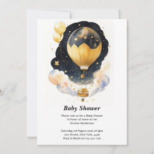 Invitation Haut, haut et loin : Baby shower à ballets céleste