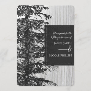 Invitation Haut pin enneigé Forêt rustique Mariage d'hiver