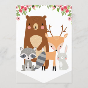 Invitation Haute Chaise 1er Anniversaire Bannière forêt (droi