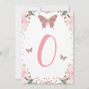 Invitation Haute Chaise Papillon rose 1er Anniversaire Lettre