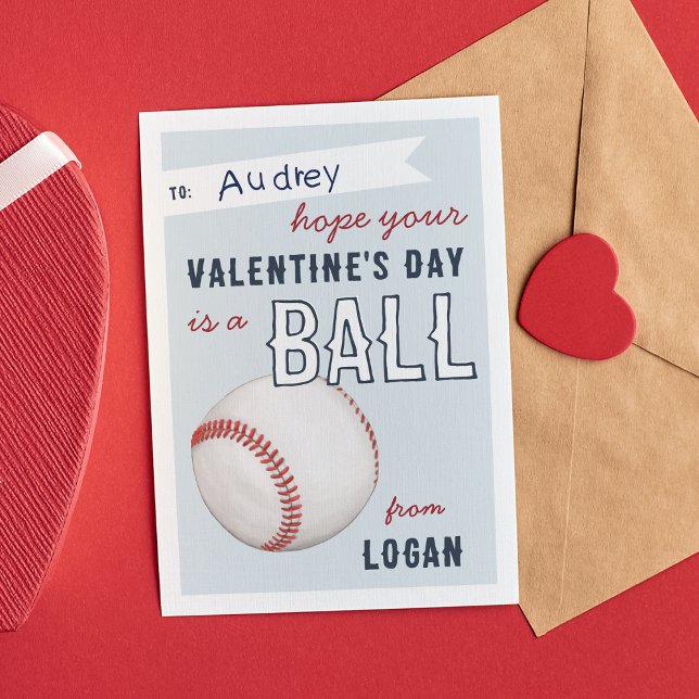 Invitation "Have a Ball" Baseball Valentine's Day Card (Créateur téléchargé)