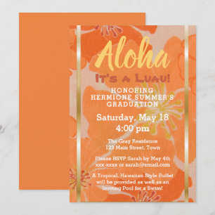 Invitation hawaïen tropical de fête de remise des