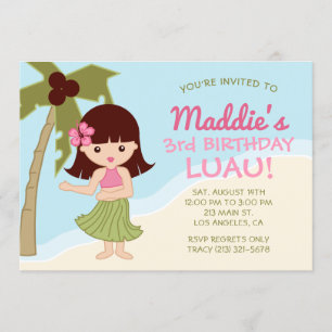 Invitation hawaïenne de fête d'anniversaire de