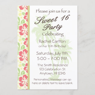 Invitation hawaïenne de fête d'anniversaire du